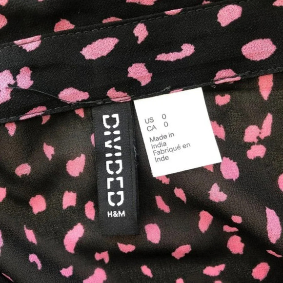 Divided H&M Long Sleeve Pink Leopard Print Top 0 - Picture 4 of 4